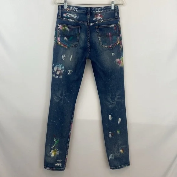 Cotton Denim Paint Splatter Art - Picture 8 of 16